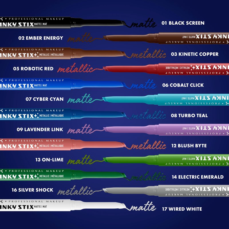 NYX PROFESSIONAL MAKEUP Epic Inky Stix Eyeliner, Mechanical Cream Gel Eyeliner, Waterproof Formula With Up To 24HR Wear - 01 Black Screen (Matte Black)