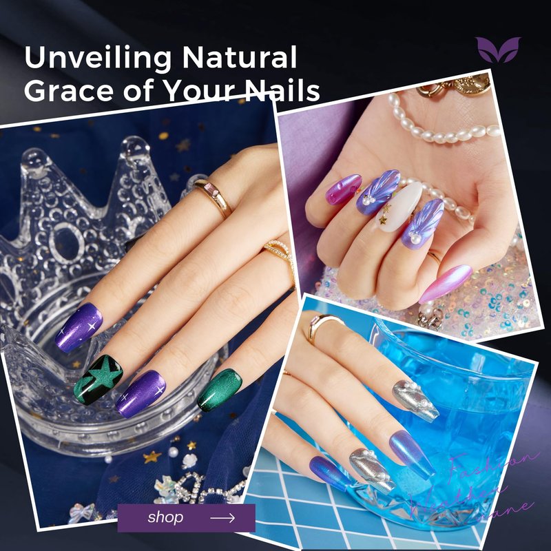 Morovan Chameleon Nail Polish Set: 6 Colors Holographic Quick Dry Mini Nail Lacquer Kit Green Glitter Pink Blue Purple Gray Aurora Shimmer Fall DIY Nail Art Manicure Gift For Women Girls