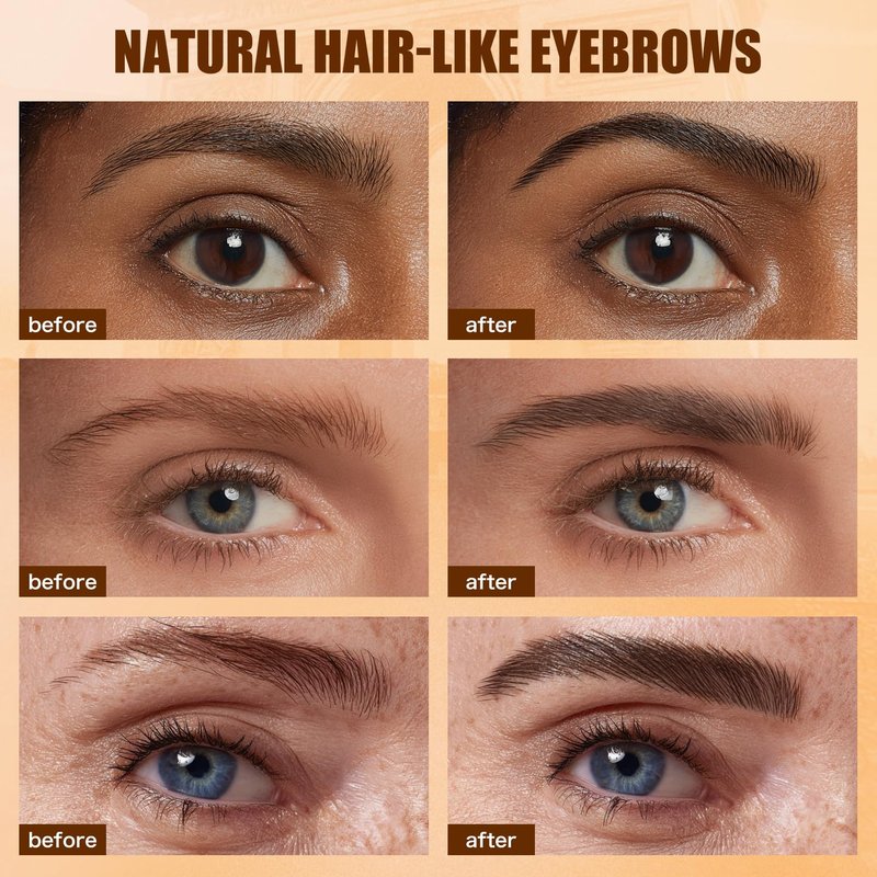 Eyebrow Pencils for Women, W3W 4D Dual-Ended Brow Pen, Angled Square Tip + Ultra-Fine Brush Tip, Waterproof Smudge-Proof, Natural Hair-Like Strokes, Dark Brown (Brunette)