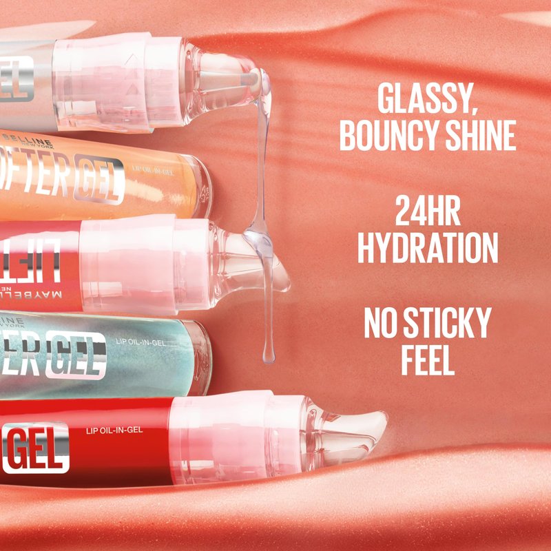 MAYBELLINE Lifter Oil-in-Gel Lip Gloss for Glassy, Bouncy Shine, Hydrating, Tinted Lip Balm and Moisturizer with Hyaluronic Acid and Passionfruit Oil, Vanilla Horchata (Brown Nude)