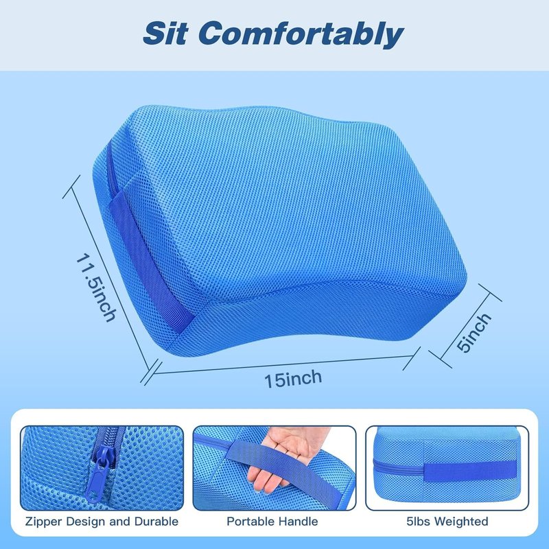 Hot Tub Booster Seat for Adults, Weighted Spa Cushion with Non-Slip Bottom, Quick Dry 4D Air Mesh Hot Tub Pillow Accessories for Indoor and Outdoor