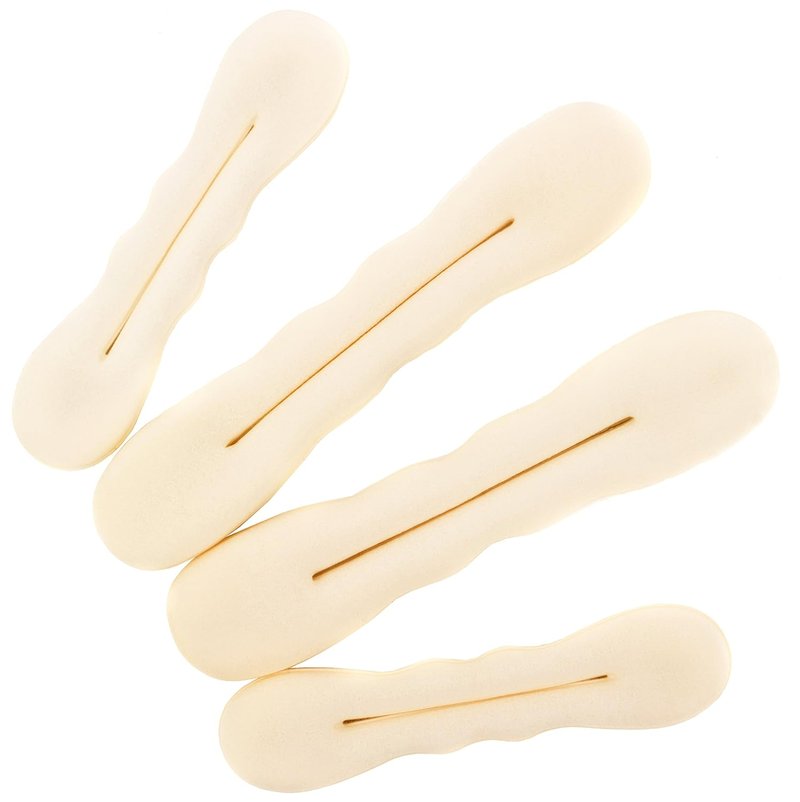 Magic Foam Sponge Twist Shapers - 4-Piece Beige Blonde Hair Bun Maker Set | 2 Small & 2 Large