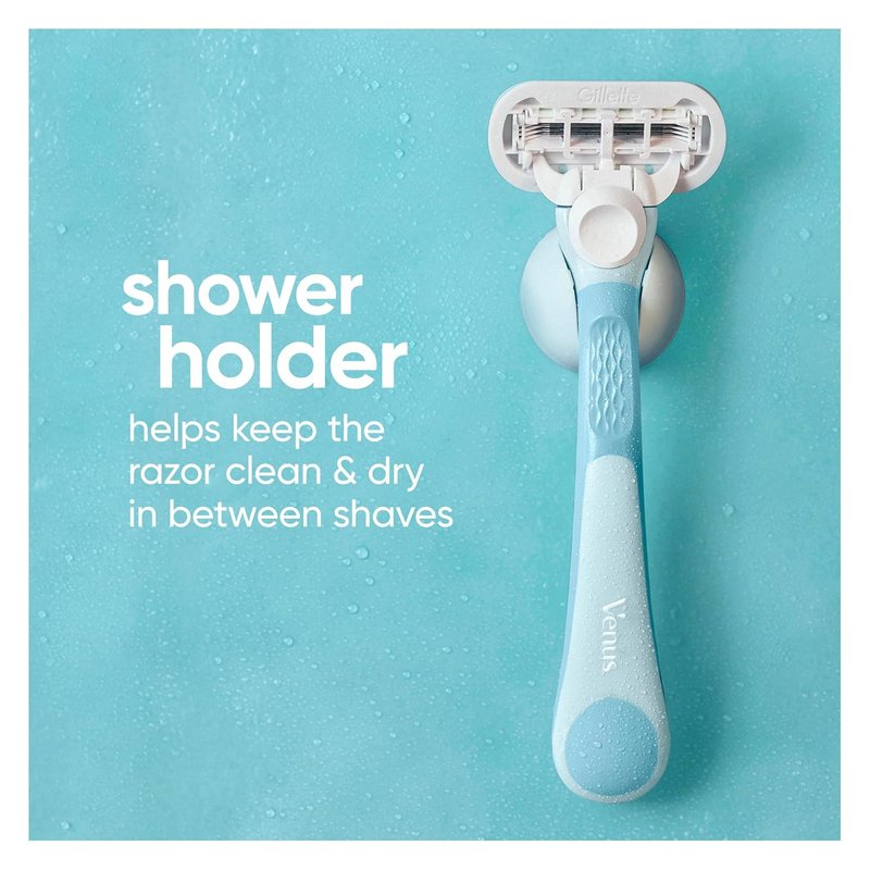 Gillette Venus Extra Smooth Women's Razor - Ergonomic Handle & Shower Holder | 1 Handle + 2 Refills