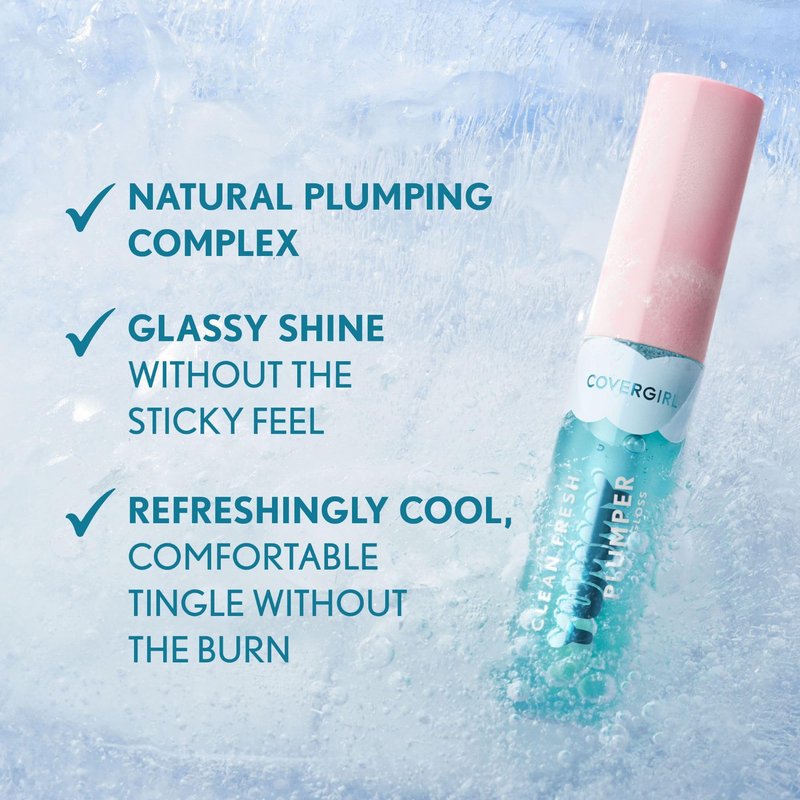 Covergirl Clean Fresh Yummy Plumper Lip Gloss, 720 Like You A Choco-Lot, Shiny, Vegan Formula, Easy to Apply, Minty Flavor, 0.33oz