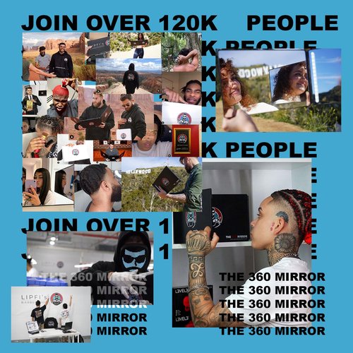The 360 Mirror - 3 Way Mirror for Self Hair Cutting - Adjutable Trifold Barber Mirror to Cut Your Own Hair - Tri Fold Self Haircut System - Three Sided Mirror for Haircuts (Black - Mini LED version)