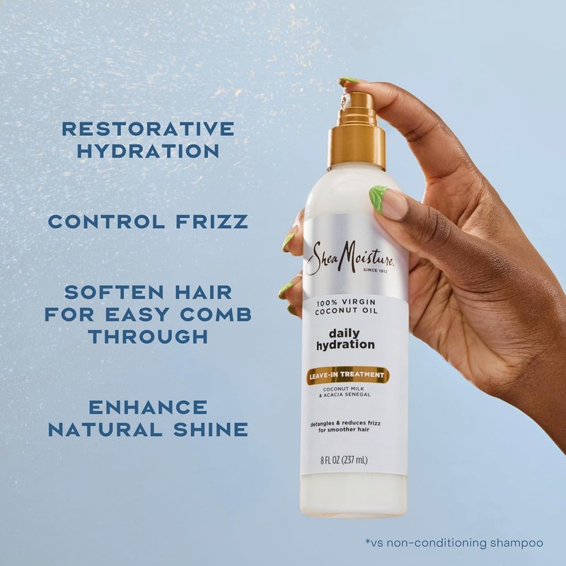 SheaMoisture 100% Virgin Coconut Oil Leave-In Treatment - Nourishing Hydration | 8 Ounce