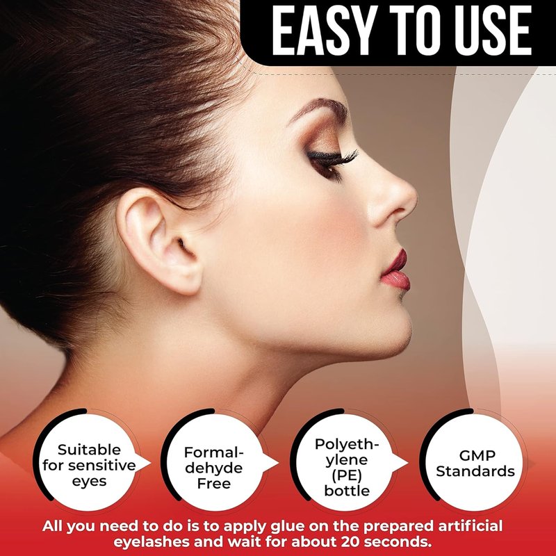 Black Eyelash Glue - Super Strong Hold, Waterproof Hypoallergenic Adhesive for Sensitive Eyes | 0.14 Fl. Oz.