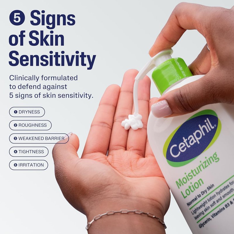 Cetaphil Face Wash, Hydrating Gentle Skin Cleanser for Dry to Normal Sensitive Skin, 16 oz + Travel Size Moisturizing Lotion 2 oz