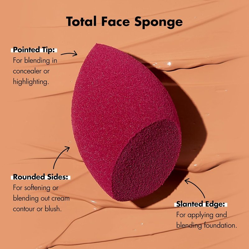 e.l.f. Total Face Sponge Duo - Plush, Multi-Sided, Latex-Free Makeup Sponges for Effortless Blending | Vegan & Cruelty-Free