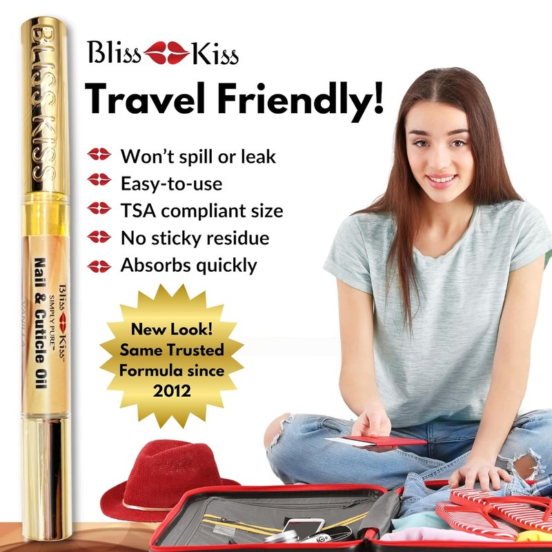 Bliss Kiss | Nail Oil Cuticle Pens - 4 Vanilla Fragrance with Vitamin E & Jojoba for Stronger Nails
