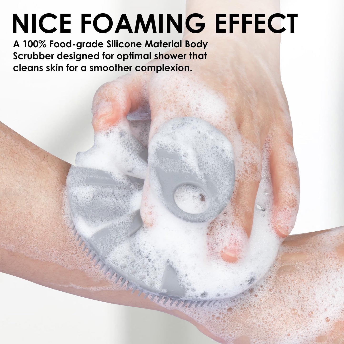 INNERNEED Bath Loofah Shower Sponge Mesh Case Exfoliating Net Washcloth Body Scruuber, for Women and Men (Gray)