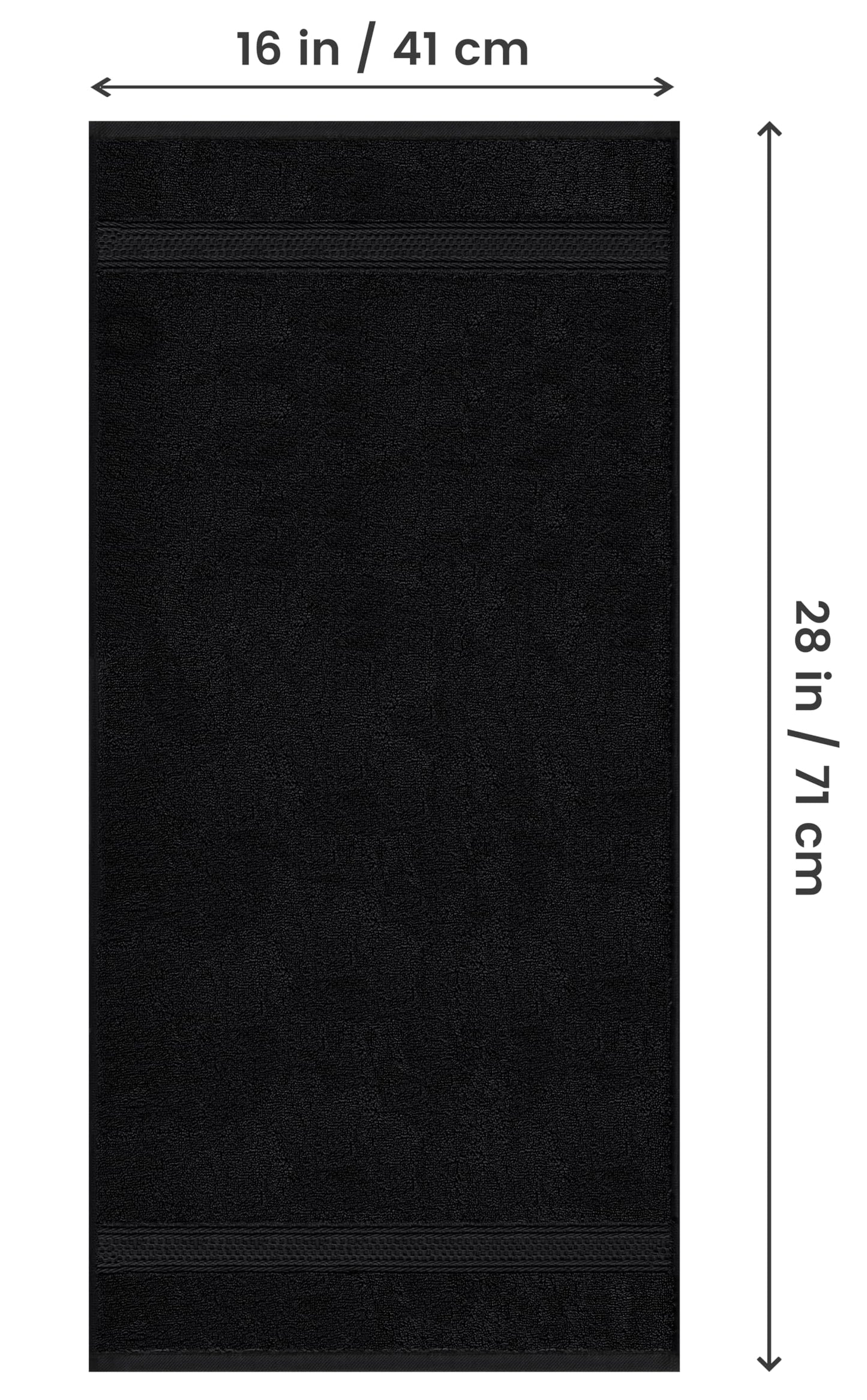 Utopia Towels 6 Pack Premium Hand Towels Set, 16 by 28 inches, 100% Ring Spun Cotton, Ultra Soft and Highly Absorbent 600GSM Towels for Bathroom, Gym, Shower, Hotel, and Spa, Black
