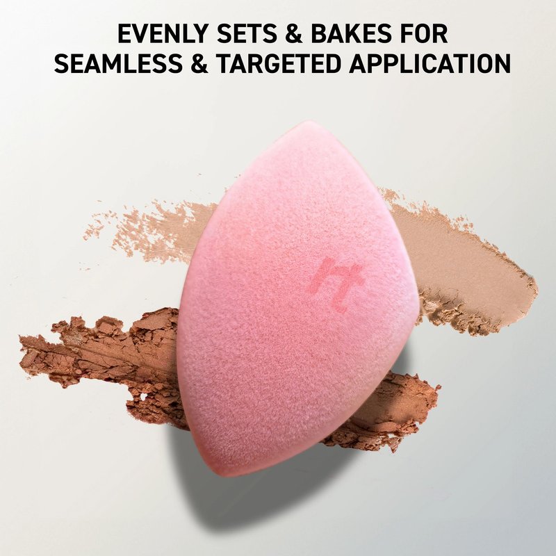 Real Techniques Miracle Powder Sponge, Makeup Blending Sponge For Powder Products, Set Makeup For Natural Finish & Cloud Skin, Buildable Coverage, Velvet Material, Latex-Free Foam, 1 Count