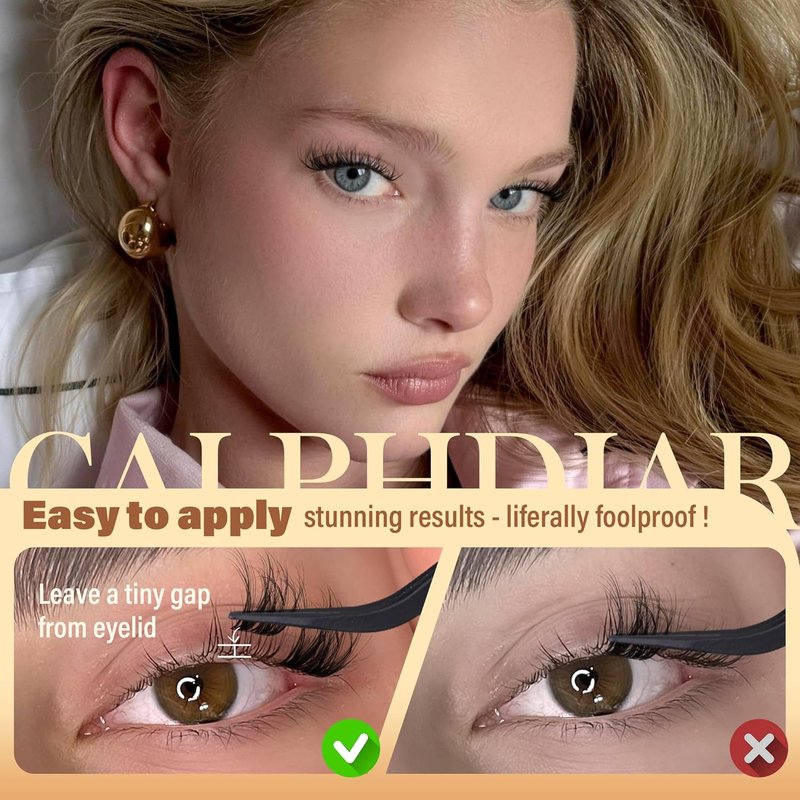 Fluffy Spider Lash Clusters Kit - Natural 10-16MM Eyelash Extensions | DIY Wispy Lash Clusters with Glue & Tweezers