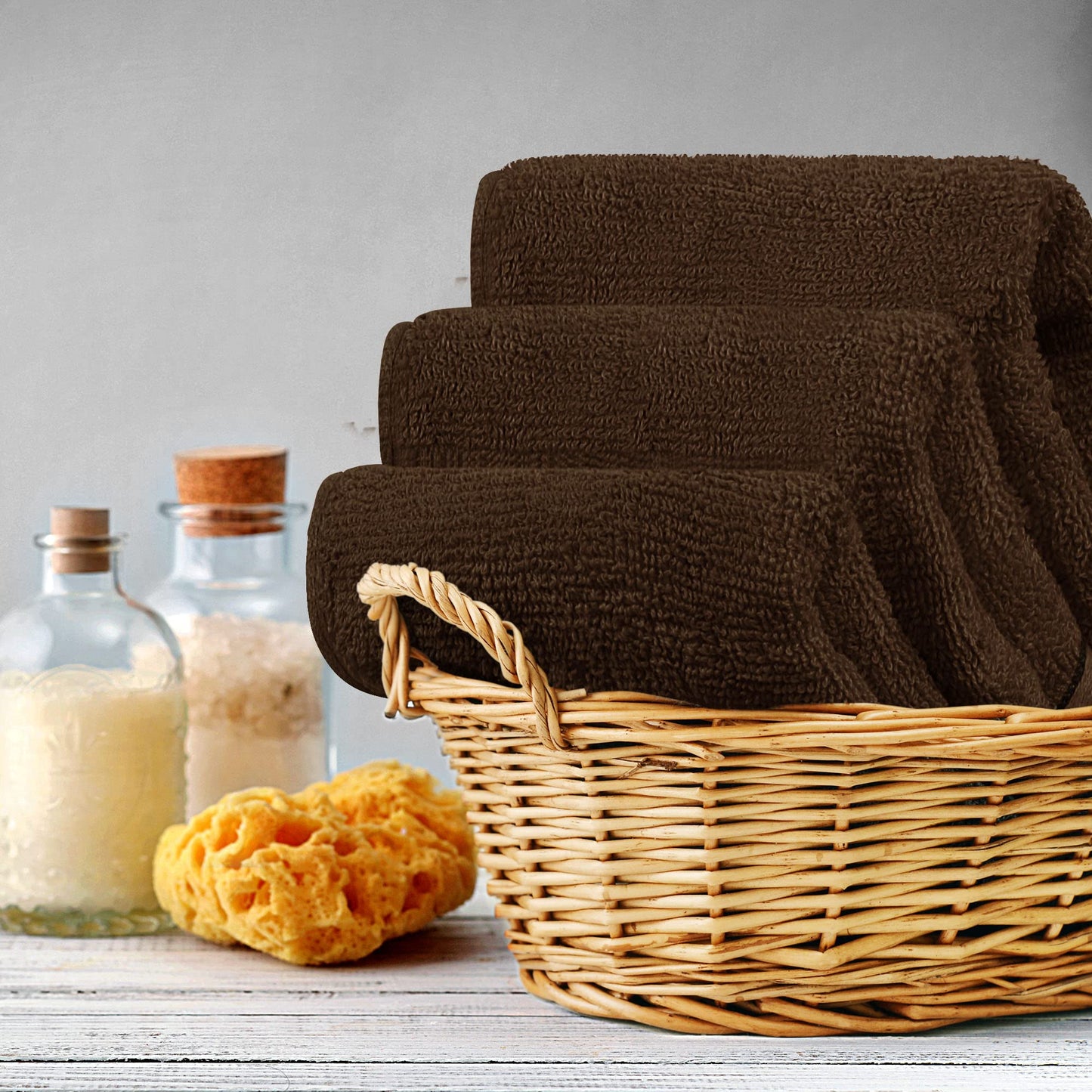 Utopia Towels 12 Pack Premium Wash Cloths Set, 12 by 12 Inches, 100% Cotton Ring Spun, Highly Absorbent and Soft Feel Washcloths for Bathroom, Spa, Gym, and Face, Dark Brown