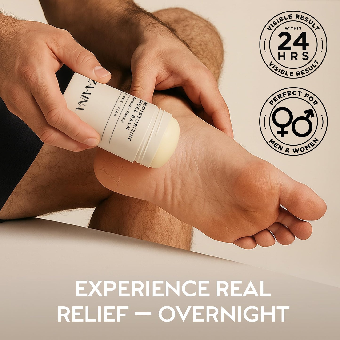 ZAAINA Intensive Heel Balm Stick - Miracle Foot Repair Cream for Calluses and Dry Feet, Moisturizing Foot Balm for Cracked Feet, Elbows, Knees, Heel Softener for Dry Cracked Heels - 2.5 oz Tube