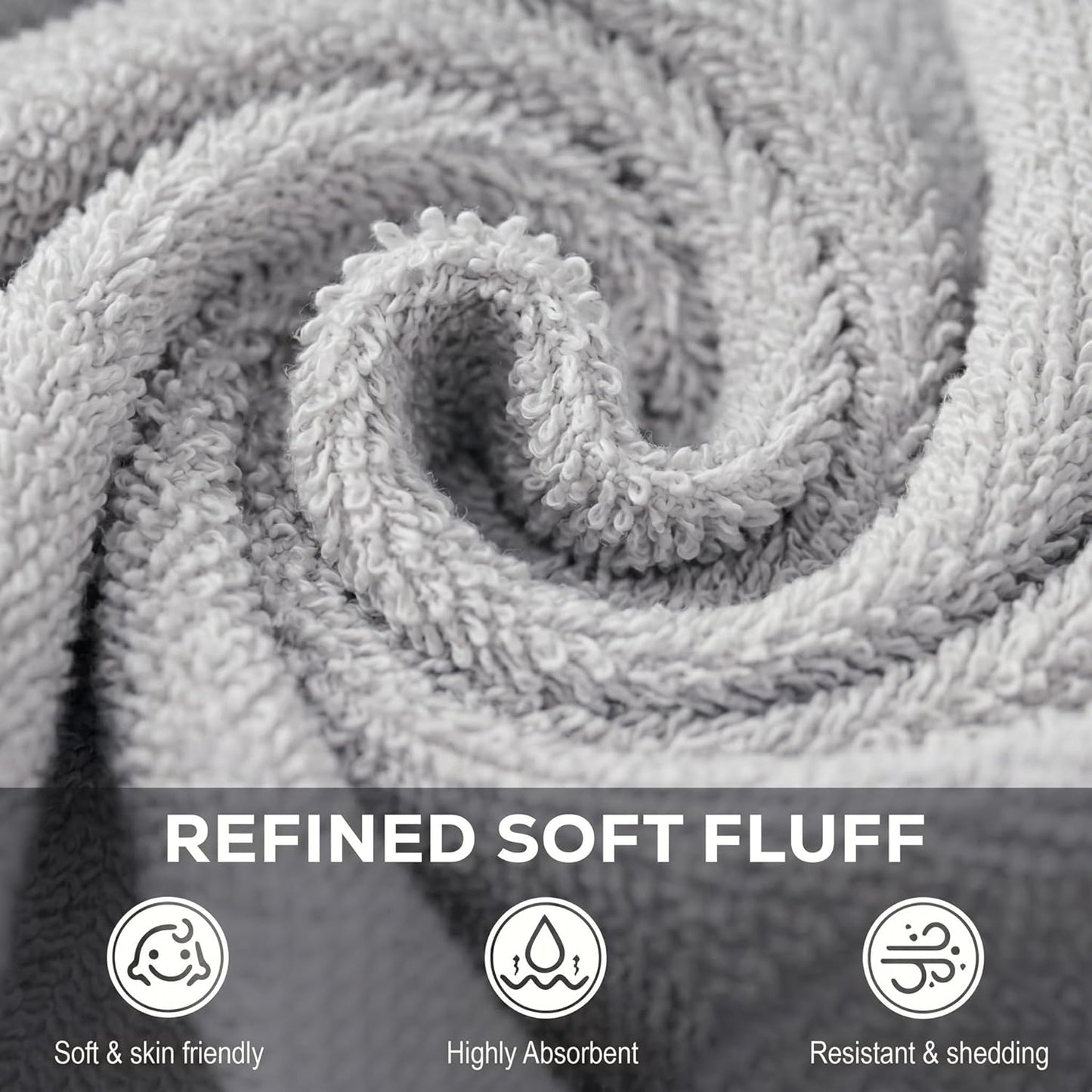 Utopia Towels Cotton Washcloths Set - 24 Pack Premium Flannel, Highly Absorbent, Soft Feel | Silver
