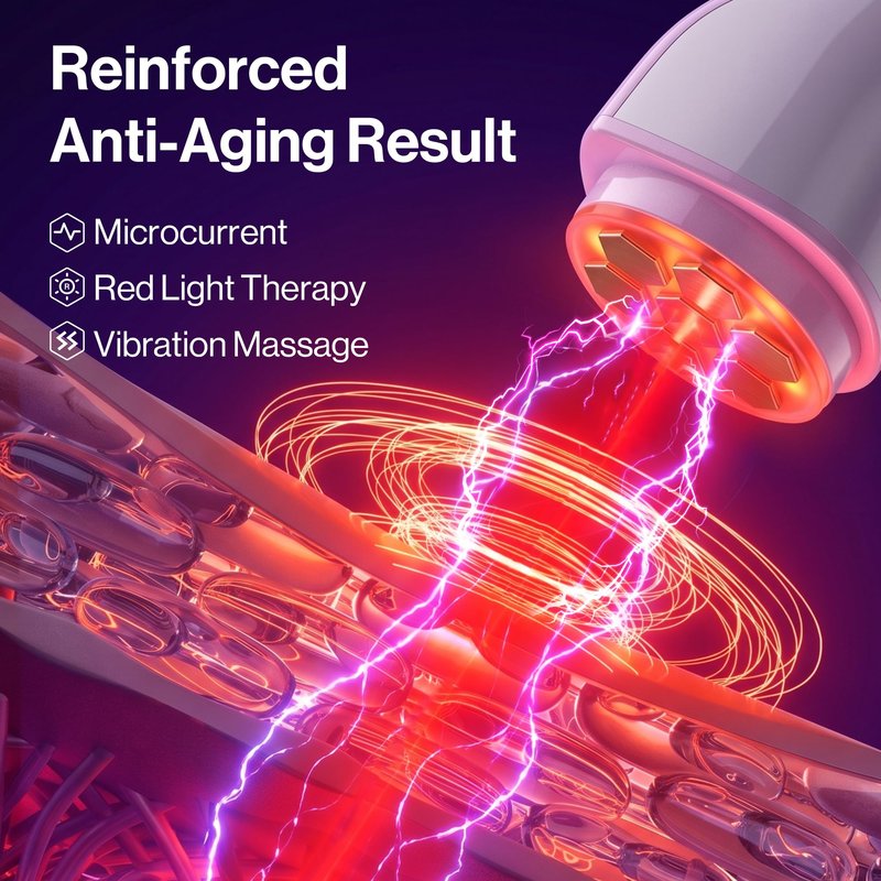 DermRays Multi-RF Microcurrent Device with 650nm Red Light, 4-in-1 Facial Toning Tool with Multi-Leading Tech for a Visibly Radiant & Youthful Appearance