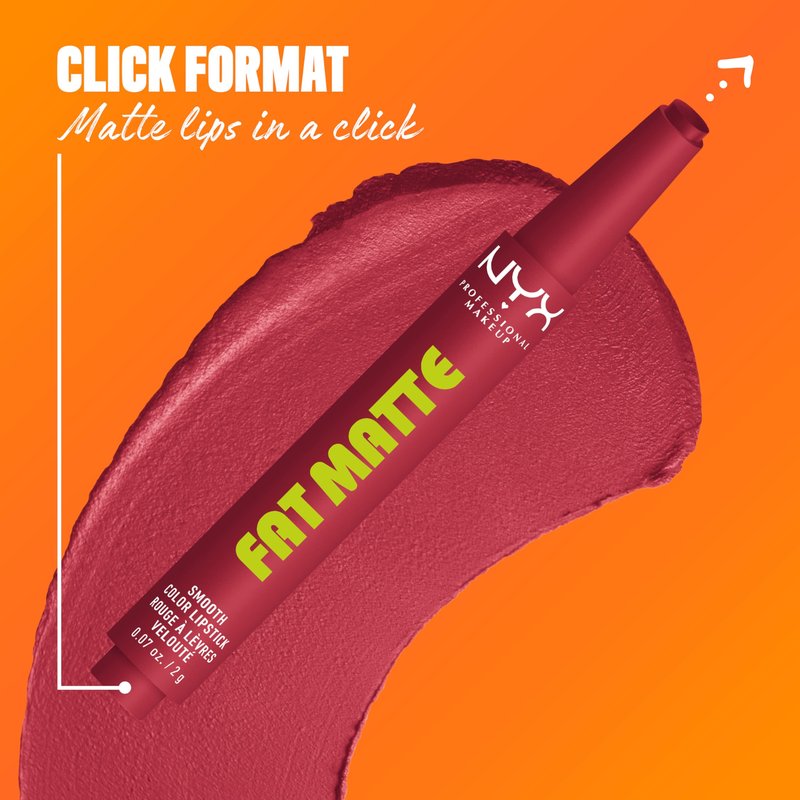 NYX PROFESSIONAL MAKEUP Fat Matte Lipstick, Pigmented, Smoothing, & Non-Drying Lip Crayon, Long Lasting Lip Makeup, Vegan & Cruelty Free - Plushin' Plum (Soft Plum)