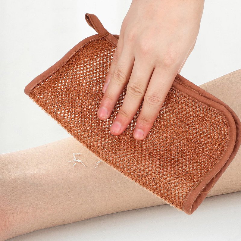 Lurrose Exfoliating Face Washcloth 8pcs Body Scrubber Hanging Bath Cloth African Net Sponge Shower Loofah Skin Wash Towel Facial Makeup Remover for Back Knee Joint