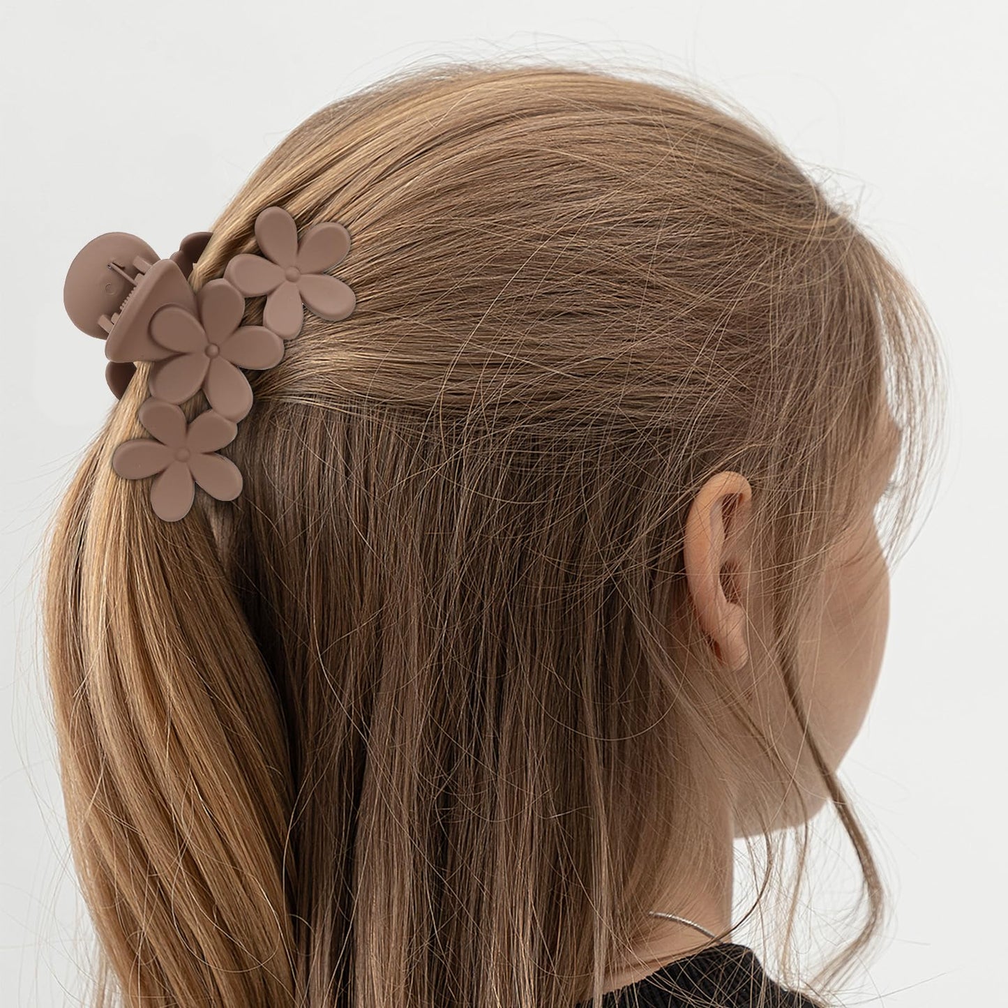 Amariver 4PCS Matte Flower Hair Claw Clips - Non-slip Cute Claw Clips for Thick & Thin Hair