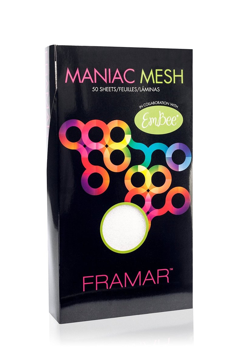 FRAMAR Maniac Mesh Sheets - Mesh Strips for Hair Dye, Hair Color, Hair Bleach - 50 Pack (Reusable)