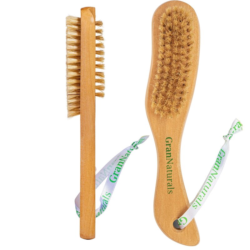 GranNaturals Wooden Nail Brush - Nail Cleaner Tool for Fingernail, Toenail - Dry Clean Scrubber with Thick Bristles and Wood Handle - Manicure and Pedicure Supplies for Gardeners, Mechanics, Salon
