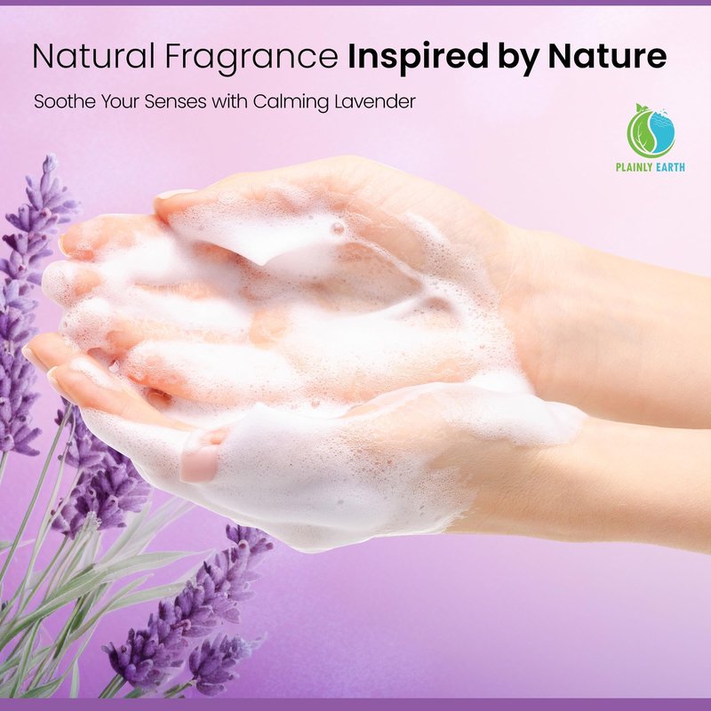 Plainly Earth AntiMicrobial Hand Soap 64 oz - Sweet Lavender Rose Gentle Foaming Liquid Hand Soap Refill Antibacterial - Moisturizing, Long Lasting Freshness & Safe for Skin