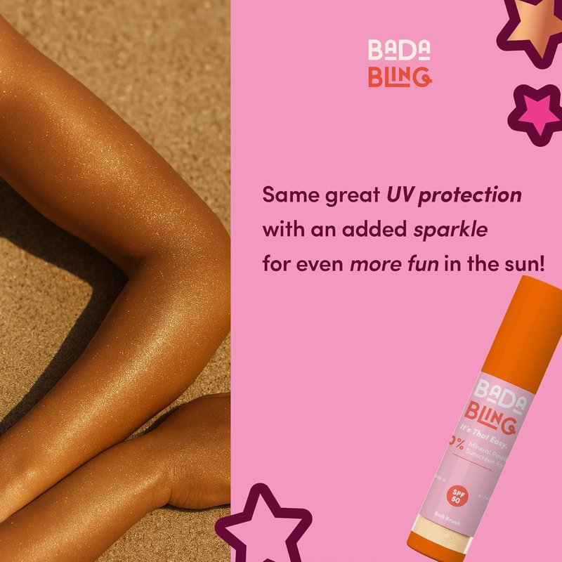 Bada Boom Bada Bling Shimmer Sunscreen Powder - Translucent SPF 50 with Sparkling Finish