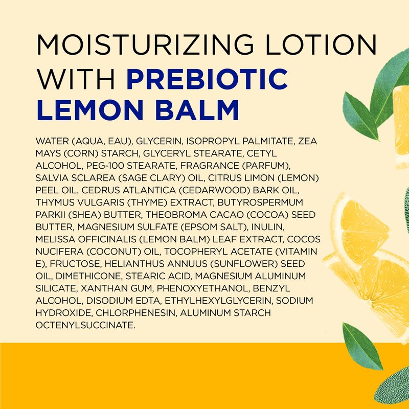 Dr Teal's Lemon Prebiotic Body Lotion with Lemon Balm & Essential Oils, 24-Hour Moisture, 18 fl oz (Pack of 3)
