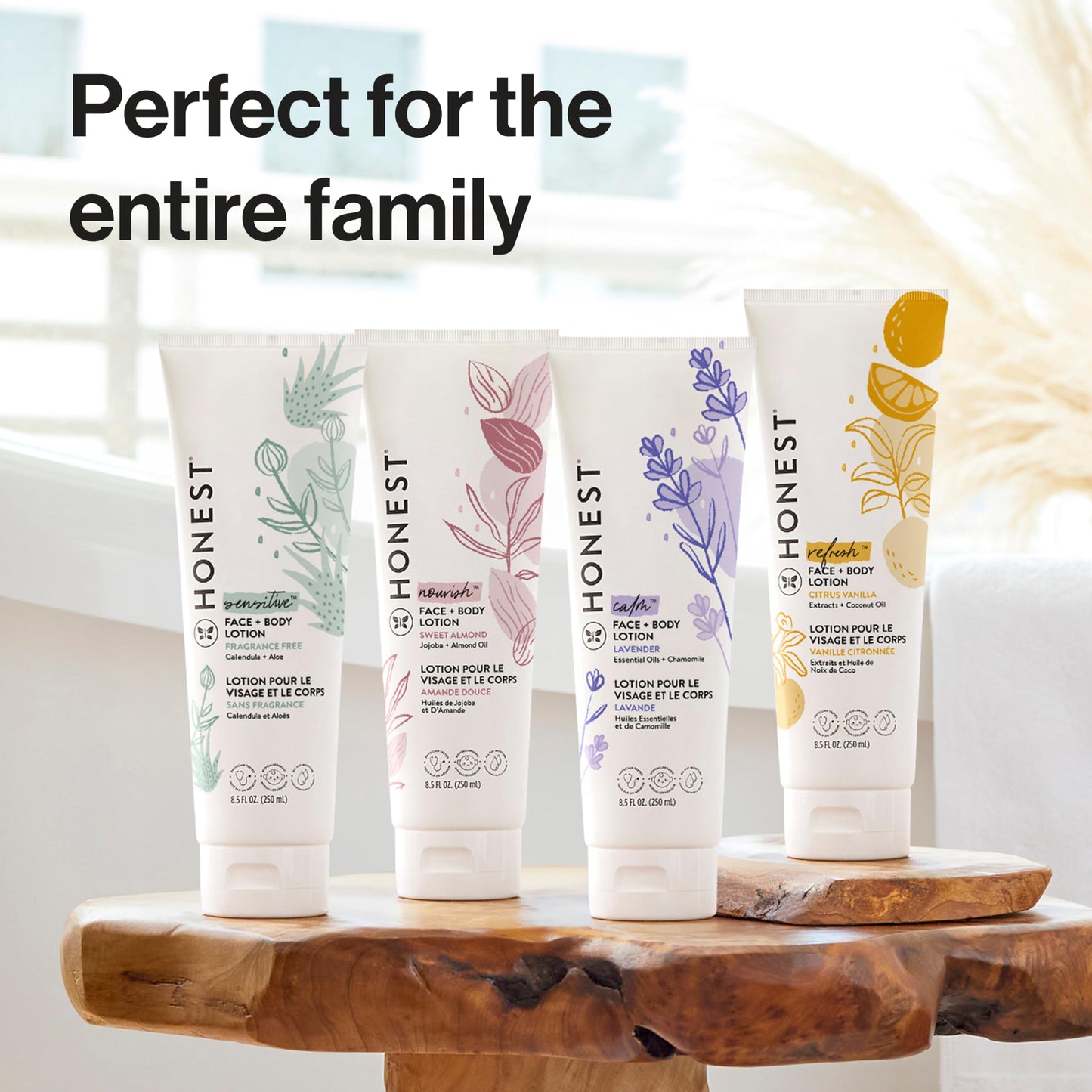 The Honest Company Hydrating Face Body Lotion, Fast Absorbing, Naturally Derived, Hypoallergenic, Lavender Calm, 8.5 fl oz