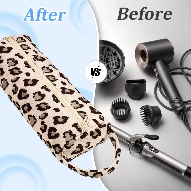 Likesing Quilted Hair Dryer Bag, Hair Tools Travel Bag for La1fen/Sha'rk Flexstyle/Dy'son Airwrap/Super's0nic Dryer Diffuser＆Curling Iron, Dy'son Airwrap Travel Case Gift for Friends