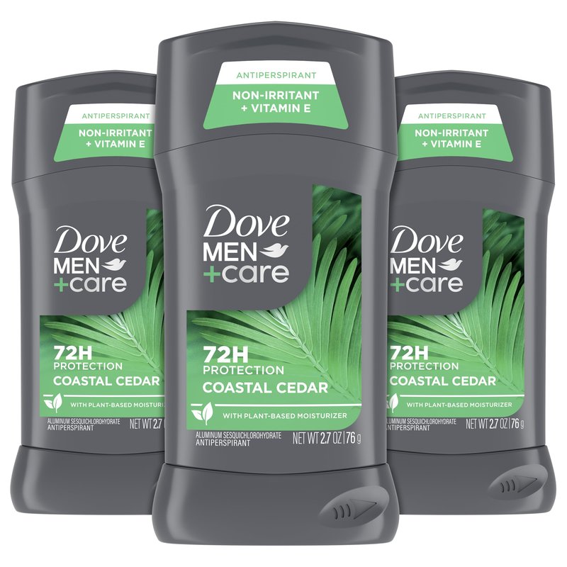 DOVE MEN + CARE Antiperpirant 3 Pack Coastal Cedar Deodorant for Men 2.7 oz