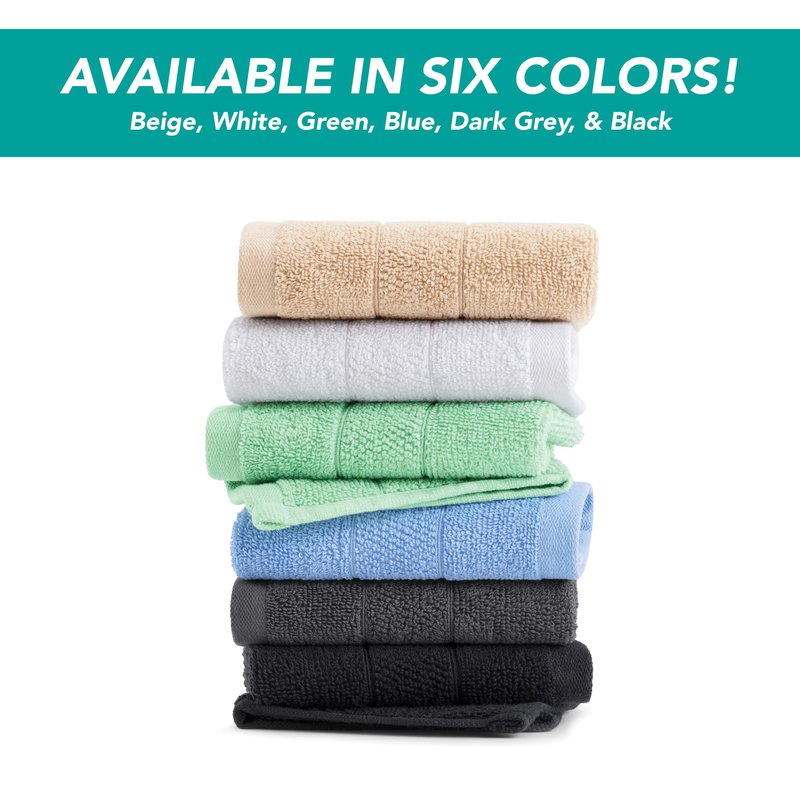 Arkwright Premium Washcloths - (Pack of 24) - Soft & Absorbent, 100% Ringspun Cotton, Contemporary Design Wash Cloths with Dobby, Multipurpose Fingertip Towels, Beige