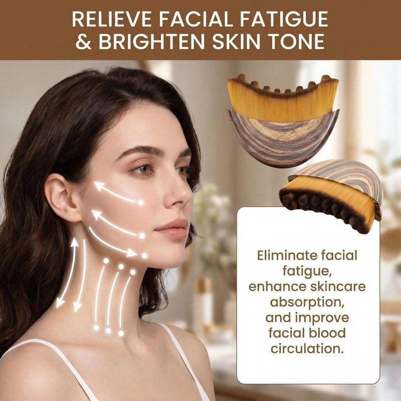 Lymphatic Contour Face Brush,Lymphatic Face Brush,Lymphatic Drainage Brush,Dry Brush,Neck,Chin & Face Sculpting,Anti-Puffiness,Gua Sha & Improves Skin Glow,Skin Care Massage Tools. (2PC)
