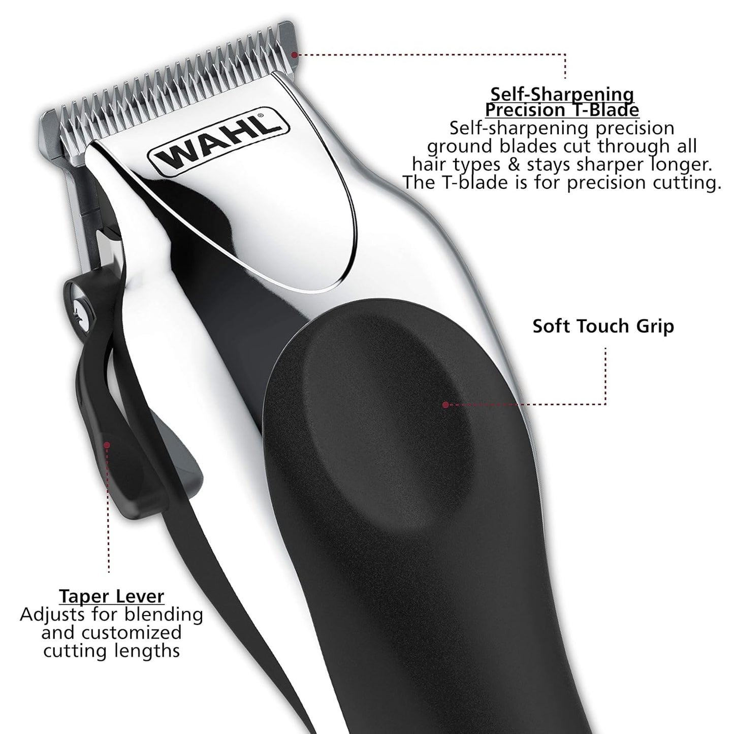 Wahl Clipper Deluxe Corded Chrome Pro Hair Cutting Kit | Includes Clipper, Trimmer & Shears