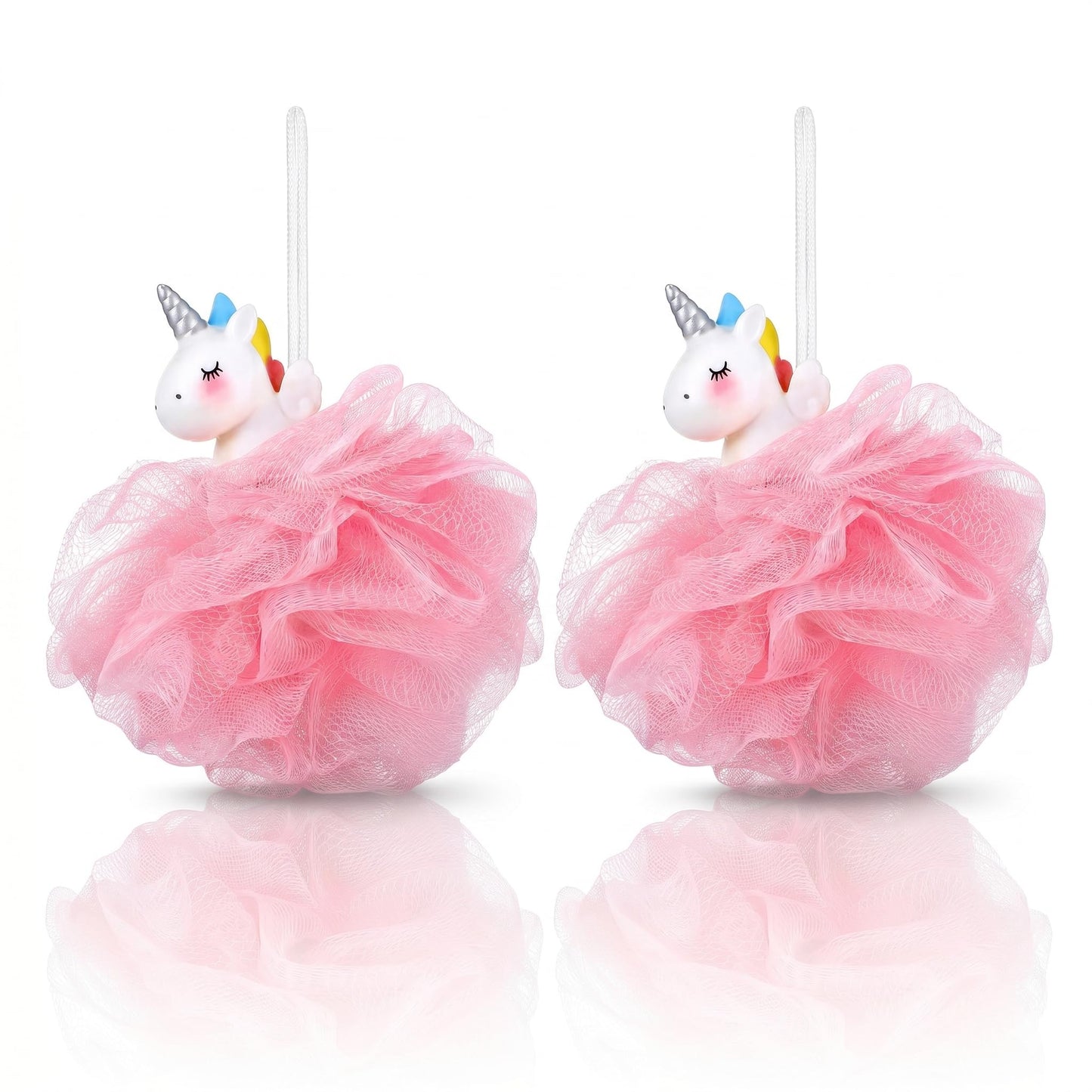 Balacoo Shower Loofah: 2 Pcs Unicorn Loofahs Animal Loofah Kids Loofah Bath Sponge Exfoliating Scrubber Bathing Ball for Girls Boys