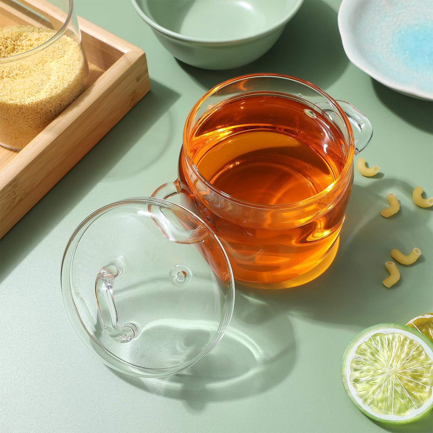 Hemoton Glass Stewing Pot with Lid 12Oz Borosilicate Heat-Resistant Soup Pot for Steamed Eggs Bird S Nest Kitchen Cookware Transparent Steam Bowl