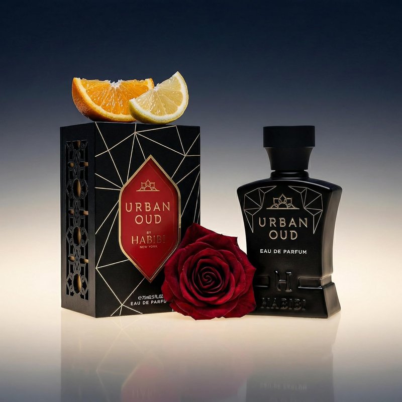 H HABIBI Urban Oud Perfume for Men - 2.5 oz Long-Lasting Woody Citrus Cologne | Luxury Gift Fragrance