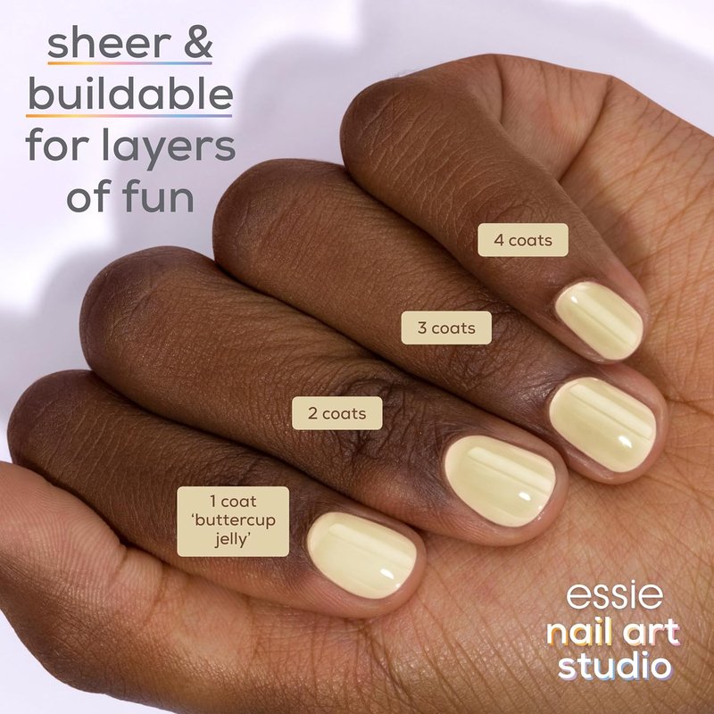 Essie Nail Art Studio Jelly Gloss Polish - Vegan Sheer Yellow Buttercup Jelly, 0.46 Fl Oz