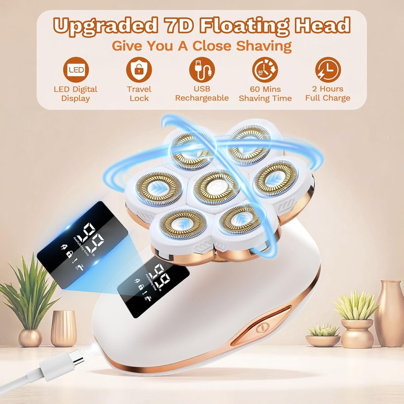 Skiennix Electric Razor for Women - 7D Rechargeable Shaver with 5-in-1 Features | Wet/Dry Use