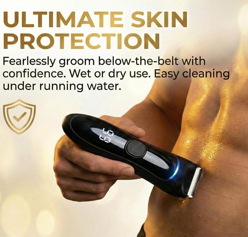Manscape Groin & Body Hair Trimmer for Men - Waterproof Pubic Hair Shaver with LED Light | No-Nick Ceramic Blade, 90-Min Runtime