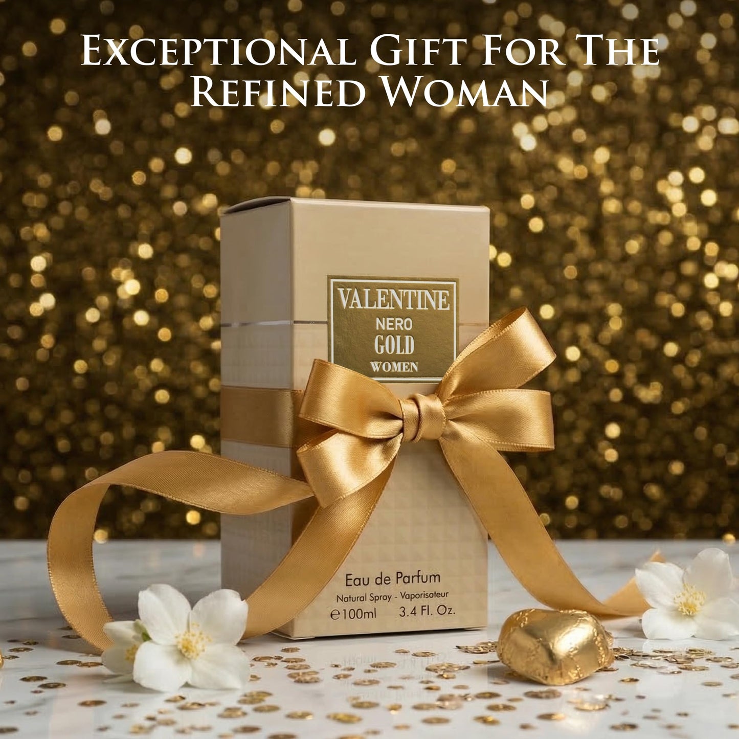 URBAN COLLECTION Valentine Nero Gold Perfume for Women, Tropical Coconut Vanilla Fragrance for Her, Sweet Creamy Gourmand Eau de Parfum with Warm Notes, Long Lasting Luxury Scent, 3.4 oz / 100ml