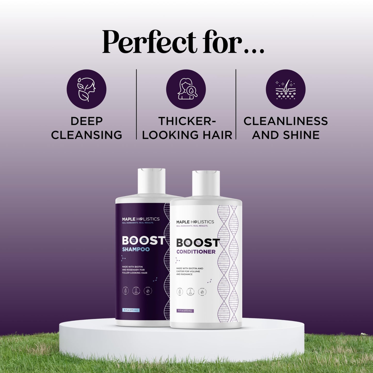 Volumizing Biotin Shampoo and Conditioner Set - Sulfate Free Shampoo and Conditioner for Dry Damaged Hair Care - Thinning Hair Shampoo and Conditioner