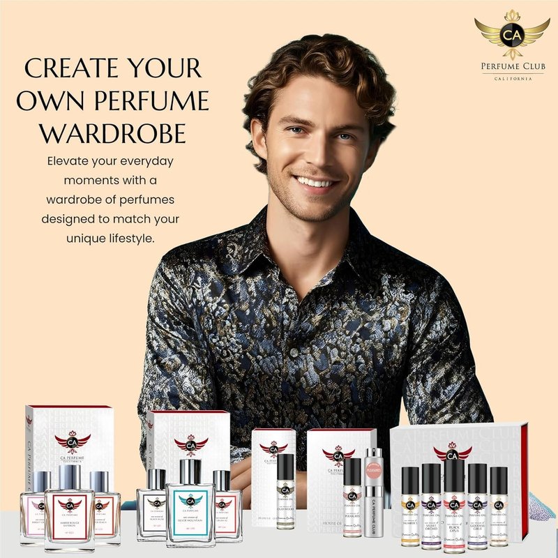 Fierceful Men's Cologne Layering Set - Long Lasting EDP & Body Oil Roll-On | Travel Size 0.27 Fl Oz + 0.33 Fl Oz