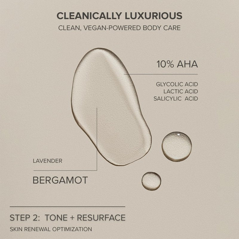 Nudestix Resurfacing Body Toner – Exfoliating Body Treatment with Glycolic, Lactic & Salicylic Acids for Smoother, Brighter Skin | Reduces Bumps & Hyperpigmentation | Clean, Vegan & Cruelty-Free