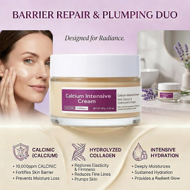 Calcium Firming Face Cream - Advanced Lifting & Contouring Moisturizer with Niacinamide | 2 Pack for Sagging Skin