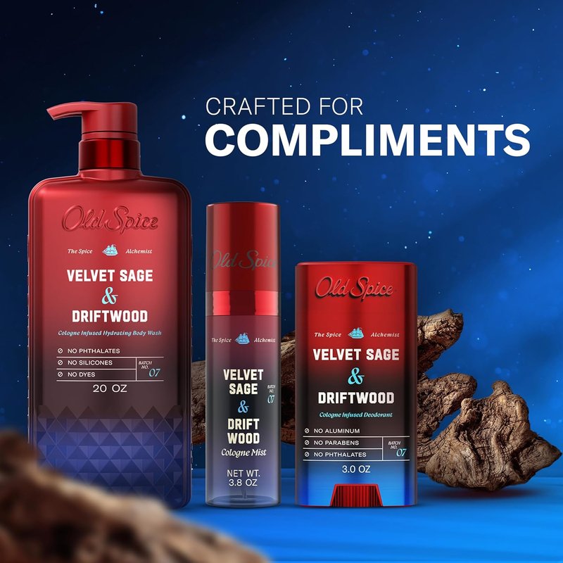 Old Spice Cologne Mist for Men - Spice Alchemist Collection | Velvet Sage & Driftwood, 3.8 oz