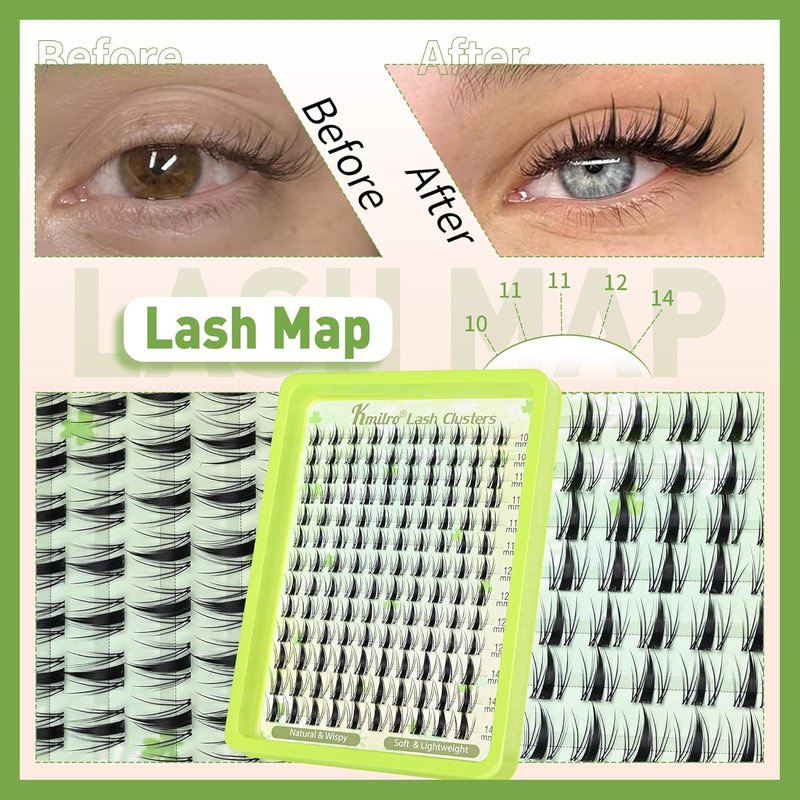 Fairy Lash Clusters - 10-14mm Curly Manga Eyelash Extensions | Wispy, Ultra-Thin Clear Band