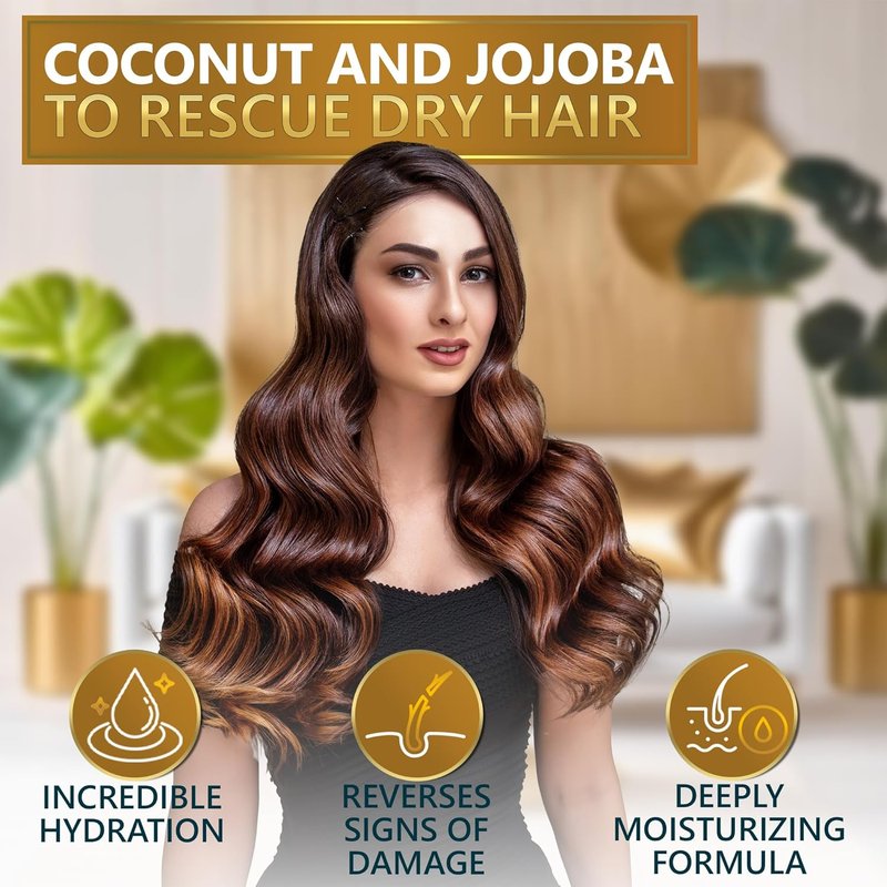 Coconut Shampoo and Conditioner Set | Sulfate-Free, Paraben-Free Moisturizing Treatment for Dry Hair